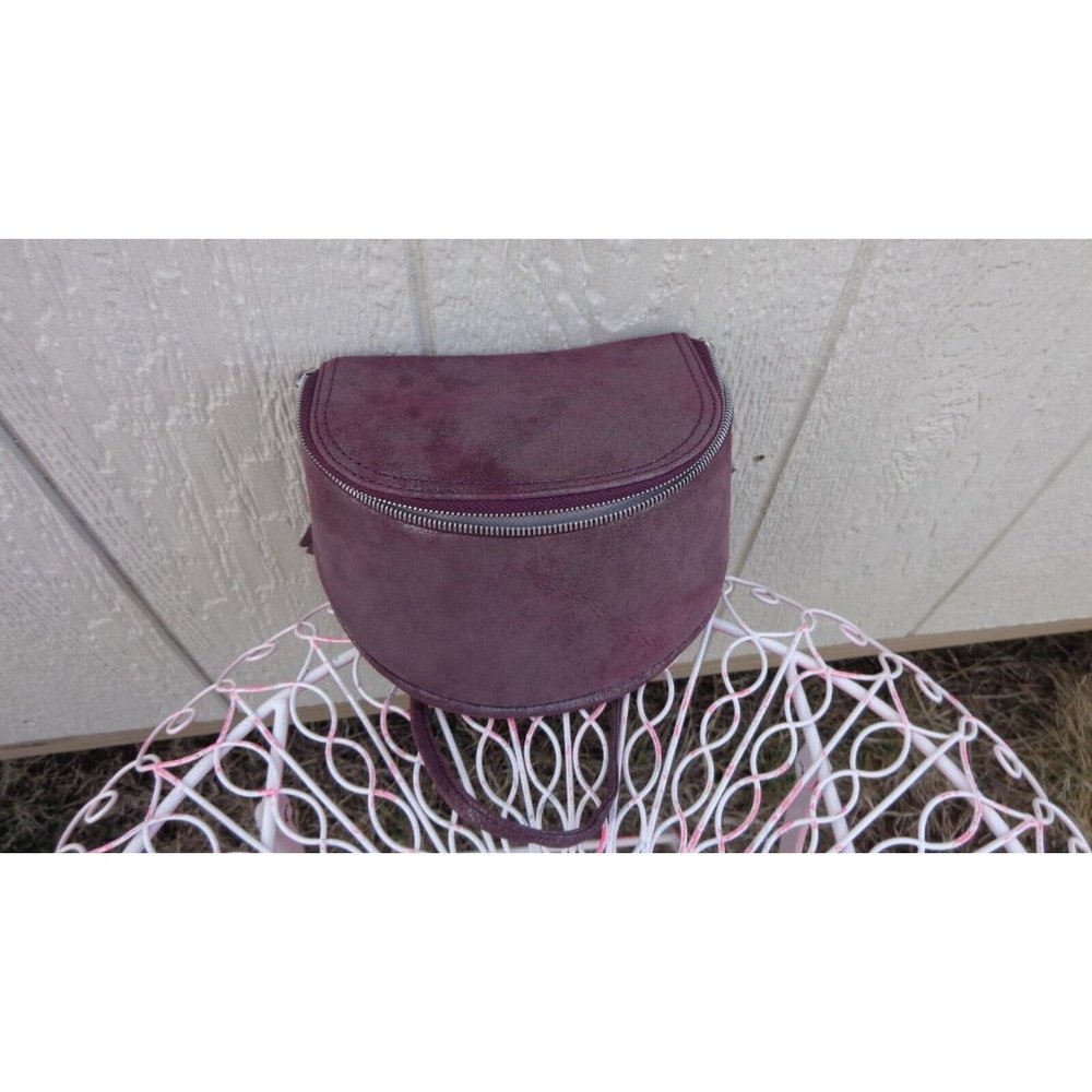 New Hobo Intl Purple Plum Graphite Metallic Foster Leather Crossbody Bag $208